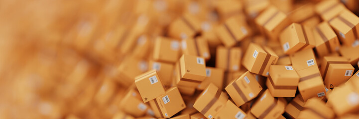 Infinite shipping boxes, transportation and logistics concept, original 3d rendering illustration