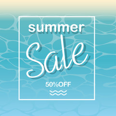 Summer sale and beach illustration