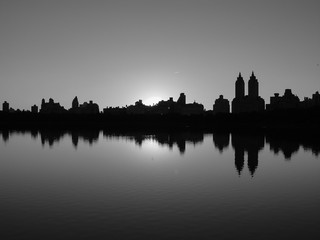 Fototapeta na wymiar Central Park Skyline B&W