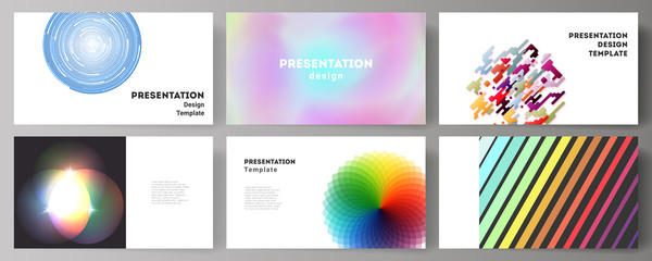 The minimalistic abstract vector illustration of the editable layout of the presentation slides design business templates. Abstract colorful geometric backgrounds in minimalistic design to choose from