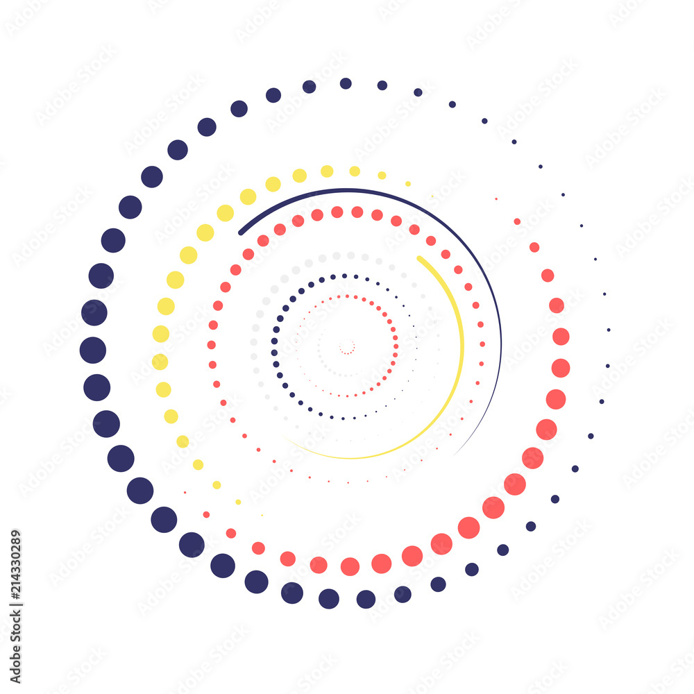 Poster bright color abstract background in minimalist style made from colorful circles. business concept fo