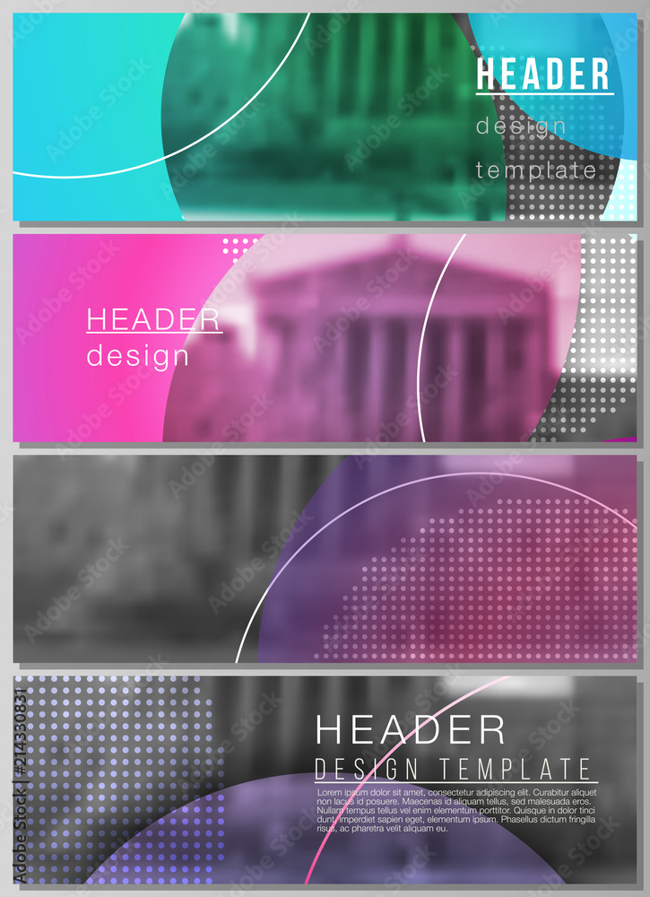 Poster the minimalistic vector illustration of the editable layout of headers, banner design templates. cre