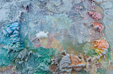 Frozen colorful palette of paints 3