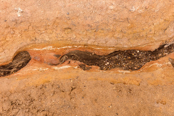 Ground background. Ground details from the geothermal area in Hverir in Iceland