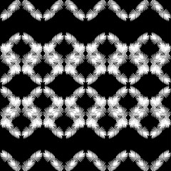 Seamless background with decorative leaves. Texture of rhombus. Texture of palm leaves. Textile rapport.