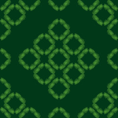 Seamless background with decorative leaves. Texture of rhombus. Texture of palm leaves. Textile rapport.