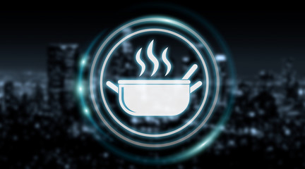Home made food application interface 3D rendering