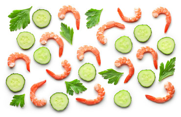 pattern of prawns and cucumber