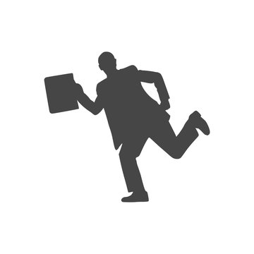 Businessman running silhouette icon
