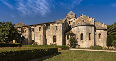 Fototapeta na wymiar The monastery at St Paul de Mausole in St Remy de Provence. Buches du Rhone, Provence, France.