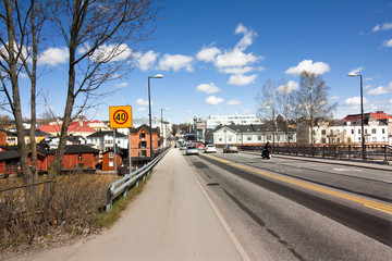 Porvoo old town center panorama view, Finland. 5 MAY 2018 - Porvoo, Finland.