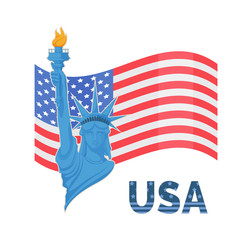USA Statue of Liberty Landmark Vector Illustration