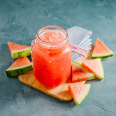 Refreshing watermelon drink with ice