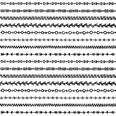 Black and white monochrome abstract ethnic tribal stripe border grunge sketch art seamless pattern texture background vector