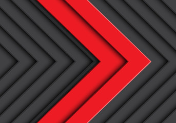 Obraz premium Abstract double red arrow gray pattern design modern futuristic background vector illustration.