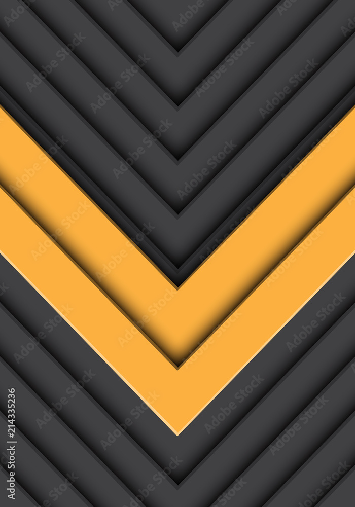 Poster abstract double yellow arrow gray pattern design modern futuristic background vector illustration.