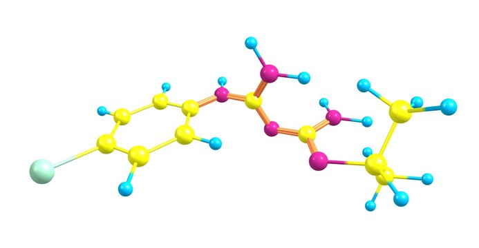 Proguanil molecular structure isolated on white