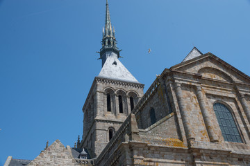 Fototapeta na wymiar Abadia medieval Mont Saint Michele, Normandia , Francia