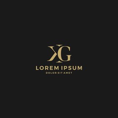 KG letter monogram initial logo template vector icon