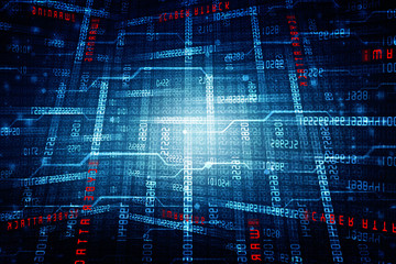 2d illustration Cyber Attack A06