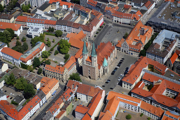 Fototapeta na wymiar Luftaufnahme Stadt Braunschweig / Aerial view of Brunswick (Germany)