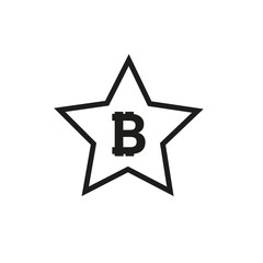 Bitcoin coin with stars. Abstract Falling bitcoin- Black Shooting bitcoin with Elegant Star Trail on White Background - Stars, Bitcoin