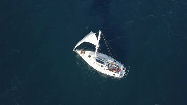 sailing boat catamaran in open sea summer cruise travel concept