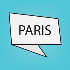Paris word on sticker- vector illustration