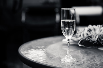 Wine glass on a table