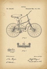 1891 Patent Velocipede Bicycle archive history invention