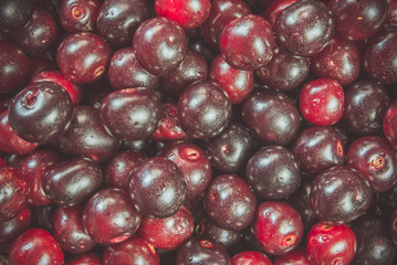 Cherries with droplets background