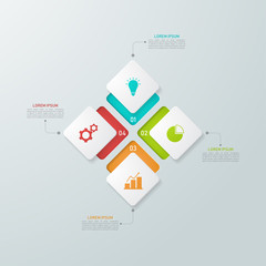 Infographic template for business, education, web design, banners, brochures, flyers, diagram, workflow, timeline. Vector illustration.