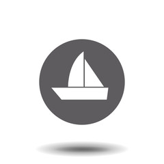 The sailboat icon. Sailing ship symbol. Flat Vector illustration