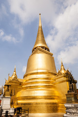  temple Phra Sri Rattana Chedi covered with foil gold in the inner Grand Palace