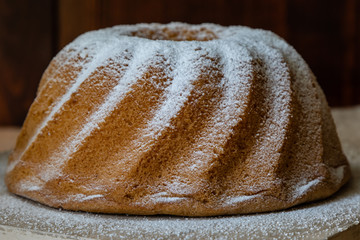 Sweet tasty rustic homemade bundt cake dessert