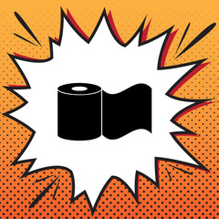 Toilet Paper sign. Vector. Comics style icon on pop-art backgrou