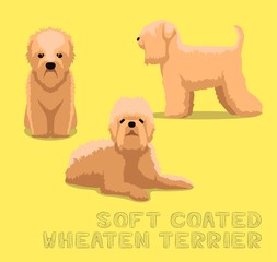 Dog Soft Coated Wheaten Terrier Cartoon Vector Illustration