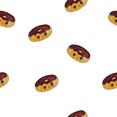 watercolor donut pattern