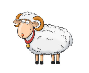 2D Cartoon Sheep Character