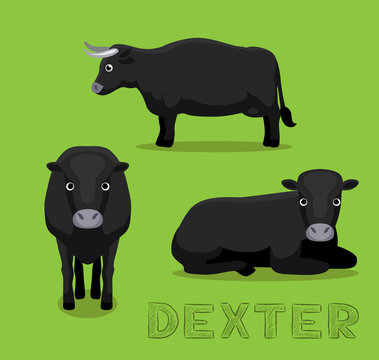 Cow Dexter Cartoon Vector Illustration