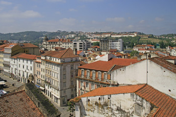 Top view of the city Coimbra, Portugal