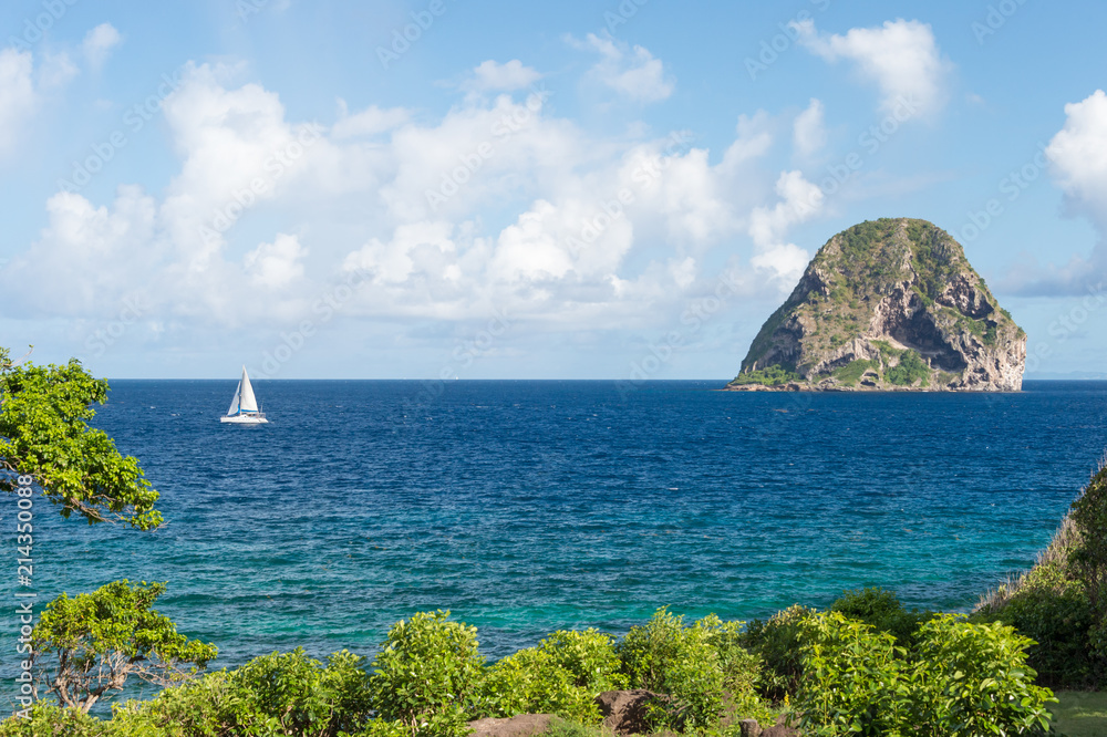 Wall mural rocher du diamant (diamond rock) in martinique (july 2017)