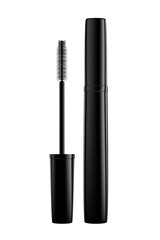 Cosmetic black mascara for eyes.