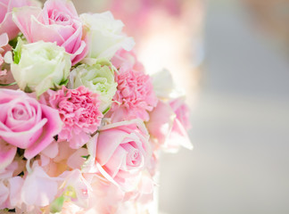 Obraz na płótnie Canvas Beautiful flowers background for wedding scene .
