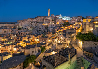 Obraz premium Matera (Basilicata) - The historic center of the wonderful stone city of southern Italy, a tourist attraction for the famous 