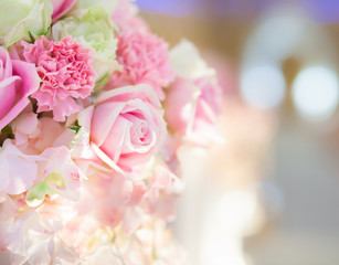 Beautiful flowers background for wedding scene .