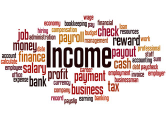Income word cloud concept 4