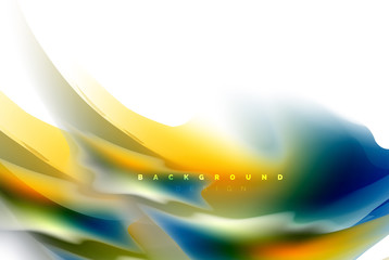 Holographic paint explosion design, fluid colors flow, colorful storm. Liquid mixing colours motion concept, trendy abstract background layout template for business presentation, app wallpaper banner