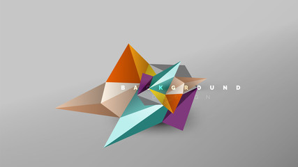 Abstract background - geometric origami style shape composition, triangular low poly design concept. Colorful trendy minimalistic illustration