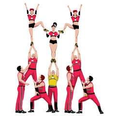 Cheerleading sport detailing composition